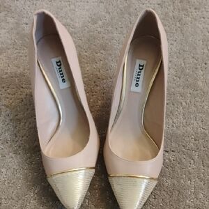Dune London Pale Pink and Gold Pointed Heels